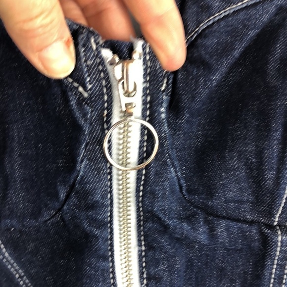 NEW Taylor Hill by Joe’s Jeans Maddix Denim Bustier Front Zip Size S Cropped Top - Picture 5 of 14